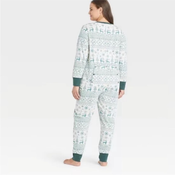 NEW Hearth & Hand Christmas Holiday Good Tidings One Piece Pajama Green size XXL - Picture 2 of 10